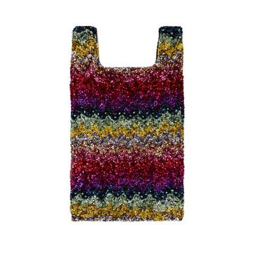 Rainbow Wave sequin-embellished cotton tote