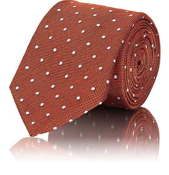Polka Dot Textured-Weave Silk Necktie展示图