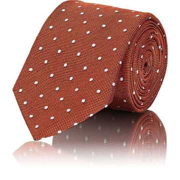 Polka Dot Textured-Weave Silk Necktie