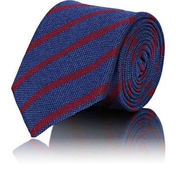 Striped Waffle-Textured Silk Necktie