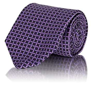 Interlocked-Circle Silk Satin Necktie