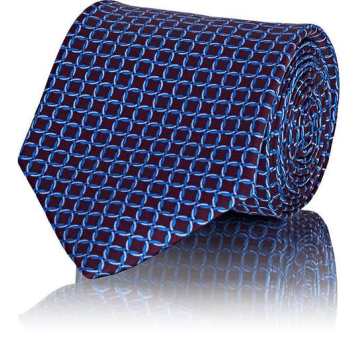 Interlocked-Circles Silk Satin Necktie
