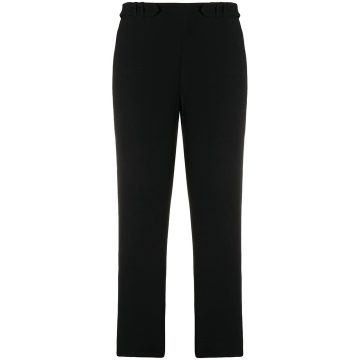side belted cropped trousers
