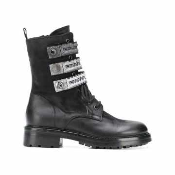 metallic strap boots