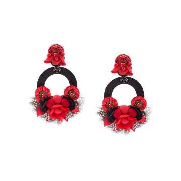 oversized floral earrings