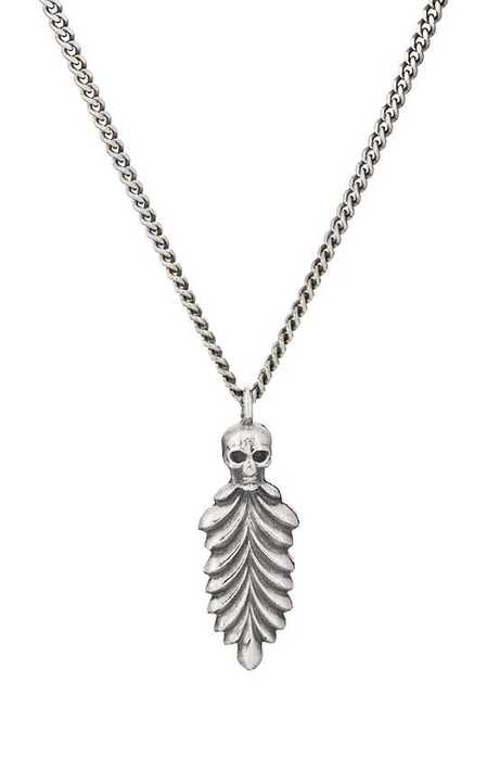 Skull & Feather Pendant Necklace展示图