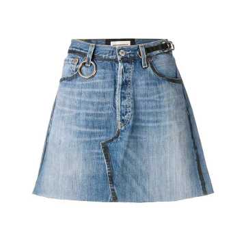 denim mini a-line skirt