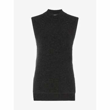 sleeveless knitted wool blend vest