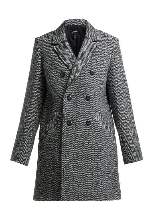 Joan herringbone wool-blend coat展示图