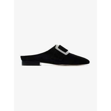 black han buckle suede leather loafers