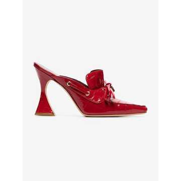 Red Patent Remi 100 croc boat mules