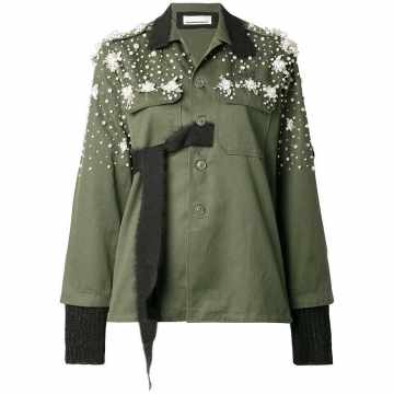 embellished military shirt jacket