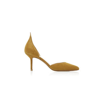 Mid Heel Suede Pump