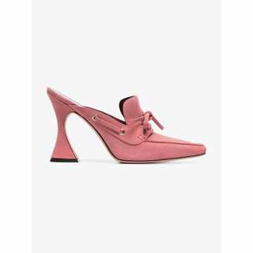 Pink Remi 100 suede boat mules