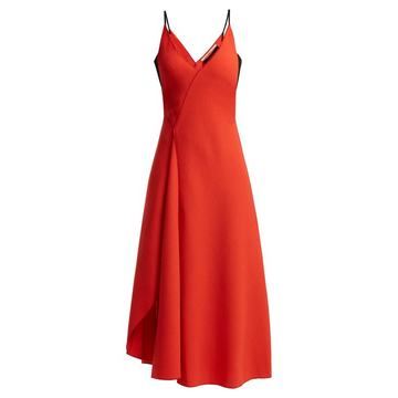 Hooper panelled wool-crepe midi dress