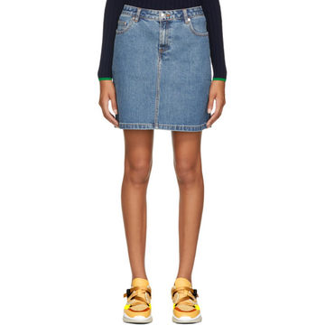 Blue Standard Denim Miniskirt