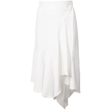 waterfall hem midi skirt