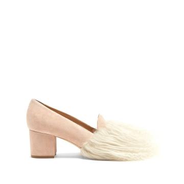 Kaya shearling-trimmed suede loafers