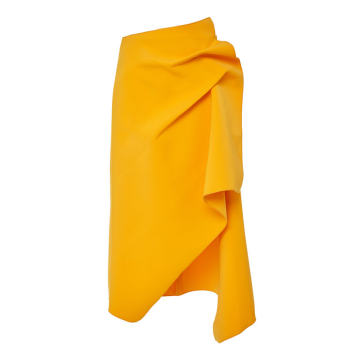 Fincher Pleated Asymmetric Midi Skirt