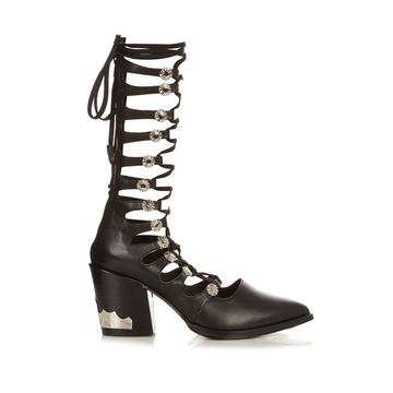 Lace-up leather boots