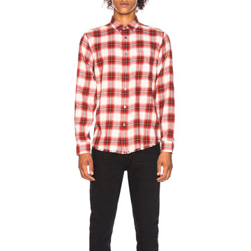 Fray Hem Work Shirt