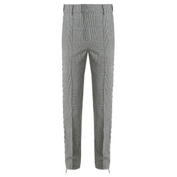 Prince of Wales check wool straight-leg trousers