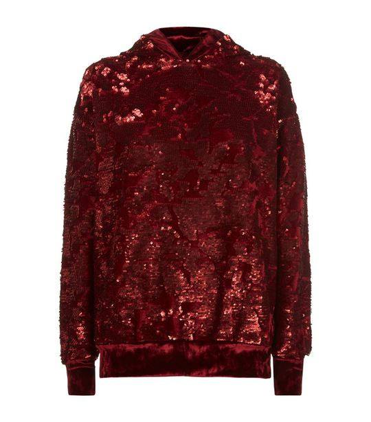 Velvet Trim Sequin Hoodie展示图