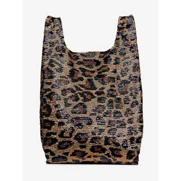 Classic Big Leopard Sequin Tote Bag