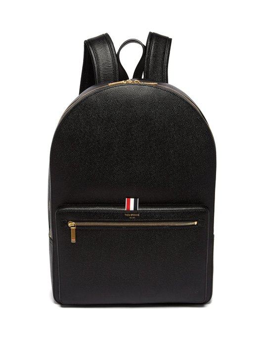 Logo-stamped structured pebbled-leather backpack展示图