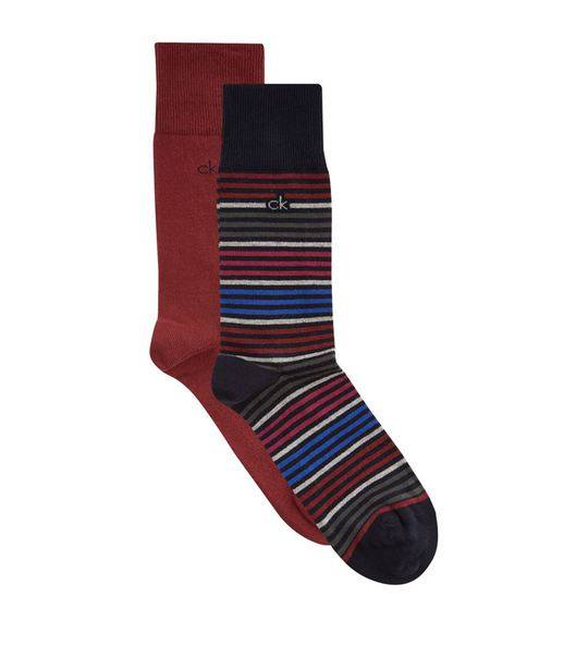 Stripe and Solid Socks (Pack of 2)展示图