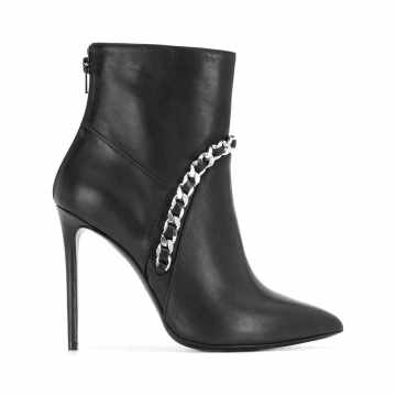 chain trim heeled boots