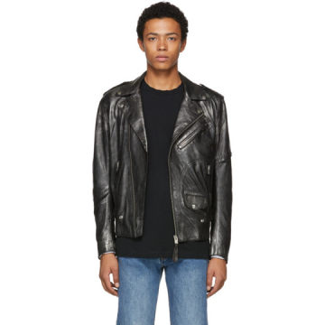 Black L-Ingran Leather Jacket