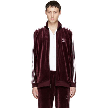 Maroon Velour BB Track Jacket