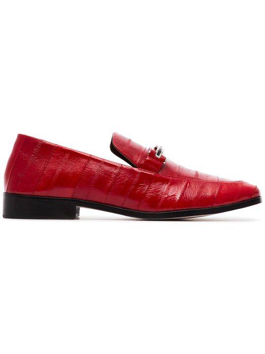 red melanie leather loafers展示图