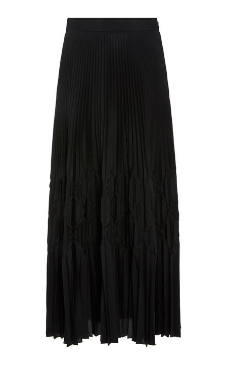 Pleated Crepe De Chine Maxi Skirt展示图