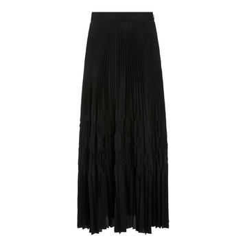 Pleated Crepe De Chine Maxi Skirt