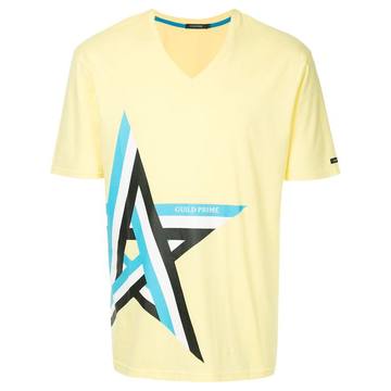 striped star print T-shirt