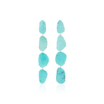 One-Of-A-Kind Freeform Turquoise Long Earrings