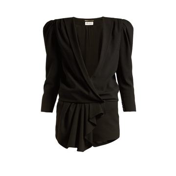 Ruffled silk-georgette playsuit