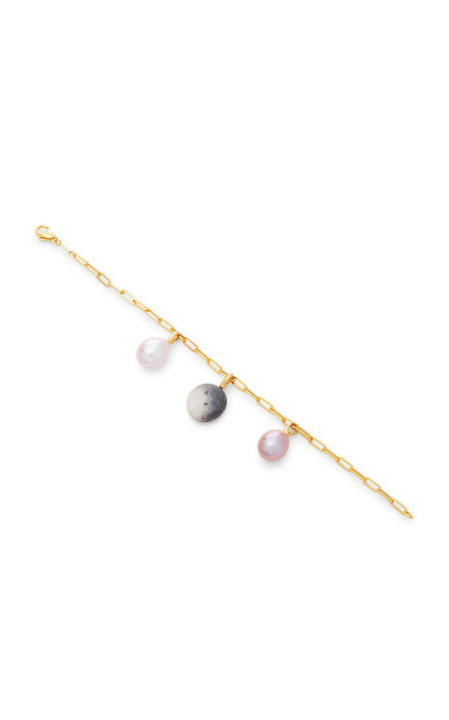 Ombre And Pearl 18K Gold Multi-Stone Charm Bracelet展示图