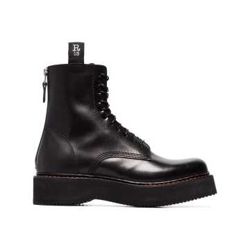 Black Single Stack 40 Leather Boots