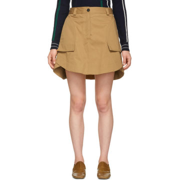 Tan Panelled Miniskirt