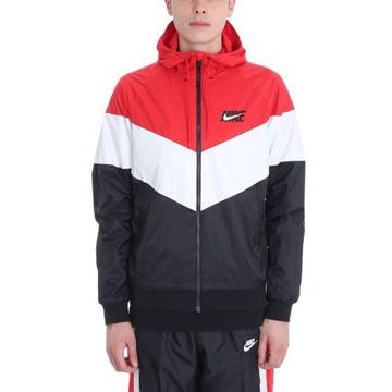 Nike Black/white/red Nylon Windbreaker Jacket