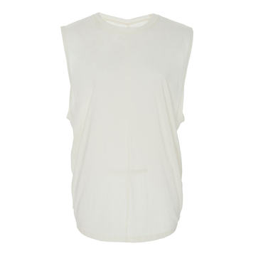 Pleated Back Cotton Muscle Tank