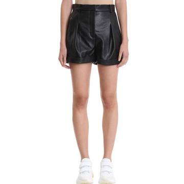 Stella McCartney Black Faux-leather Flared Shorts