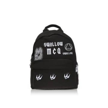 Mcq Alexander Mcqueen Sponsorship Black Nylon Women's Backpack W/ Badges