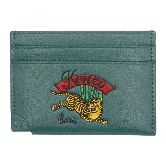 Blue Leather Jumping Tiger Card Holder展示图