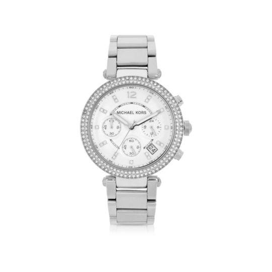 Michael Kors Parker Stainless Steel Chronograph Glitz Watch Women's Watch展示图