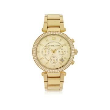 Michael Kors Golden Stainless Steel Parker Chronograph Glitz Women's Watch