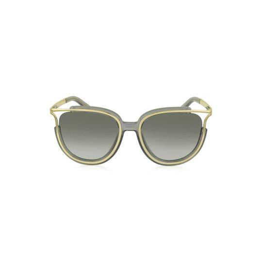 Chloe Jayme Ce 688s 036 Gray Acetate And Gold Metal Square Women's Sunglasses展示图